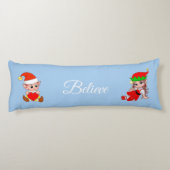 Cute Elf & Fairy on Light Blue Body Pillow Lichaamskussen (Achterkant)