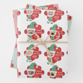 Cute Elf Family 4 Persoonlijke groet Inpakpapier Vel (In situ)