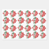 Cute Elf Family 4 Persoonlijke groet Inpakpapier Vel (Voorkant)