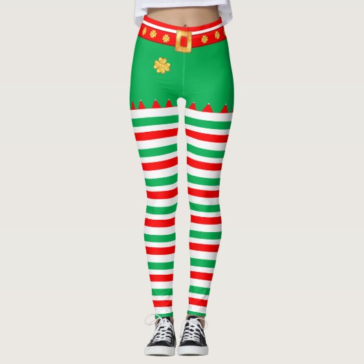 Cute elf gestreepte leggings (Voorkant)