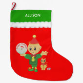 Cute Elf Grote Kerstsok (Voorkant)