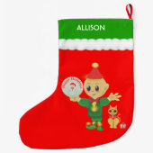 Cute Elf Grote Kerstsok (Achterkant)