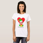 Cute Elf & Heart met Motivatie woorden T-shirt (Voorkant volledig)