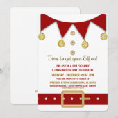 Cute Elf Holiday Gift Exchange Party Uitnodiging (Voorkant / Achterkant)