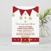 Cute Elf Holiday Gift Exchange Party Uitnodiging (Staand voorkant)