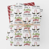 Cute Elf Holly Jolly kerst op persoonlijke titel Inpakpapier Vel (In situ)