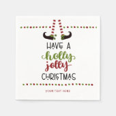 Cute Elf Holly Jolly kerst op persoonlijke titel Servet (Voorkant)
