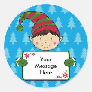 Cute Elf kerstcadeau Label Sticker