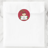 Cute Elf kerstcadeau Label Sticker (Tas)