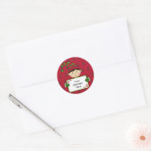 Cute Elf kerstcadeau Label Sticker (Envelop)
