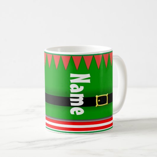 Cute Elf Kerstfeestay Coffee Tea Mok (Voorkant rechts)