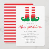 Cute Elf kerstparty Kaart (Voorkant / Achterkant)