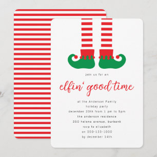 Cute Elf kerstparty Kaart