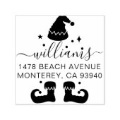 Cute  Elf-kerstretouradres Zelfinktende Stempel (Design)
