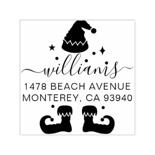 Cute Elf-kerstretouradres Zelfinktende Stempel