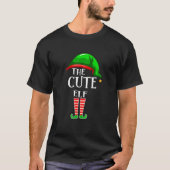 Cute Elf Matching Family Funny Kerstparty Paj T-shirt (Voorkant)