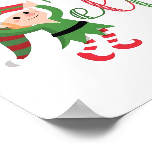 Cute Elf Merry Elfin Kerstmis Poster (Hoek)