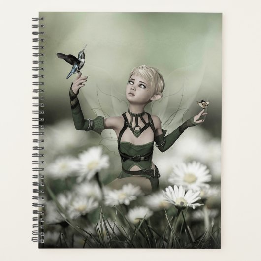Cute Elf met Hummingbird en Butterflies Planner (Voorkant)