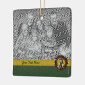 Cute Elf on Wreate Holiday Foto Keramisch Ornament (Links)
