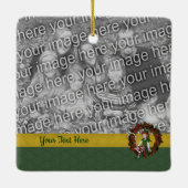 Cute Elf on Wreate Holiday Foto Keramisch Ornament (Achterkant)
