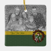 Cute Elf on Wreate Holiday Foto Keramisch Ornament (Voorkant)