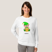 Cute Elf & Persoonlijke tekst T-shirt (Voorkant volledig)