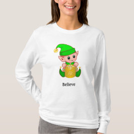 Cute Elf & Persoonlijke tekst T-shirt