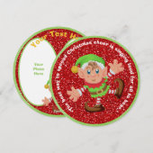 Cute Elf Round-kerstkaart Feestdagenkaart (Voorkant / Achterkant)