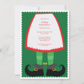 Cute Elf Skirt Holiday Party Uitnodiging (Voorkant)