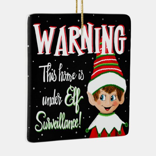 Cute Elf Surveillance Keramisch Ornament (Rechts)