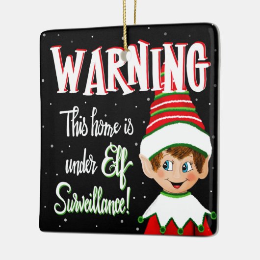 Cute Elf Surveillance Keramisch Ornament (Links)