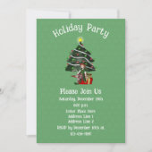 Cute Elf Tree Present Christmas Holiday Kaart (Voorkant)