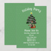Cute Elf Tree Present Christmas Holiday Kaart (Voorkant / Achterkant)