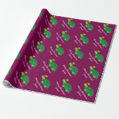 Cute Elf turtle Merry Christmas wrapping paper Cadeaupapier (Uitgerold)