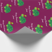 Cute Elf turtle Merry Christmas wrapping paper Cadeaupapier (Hoek)