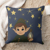 Cute Elf Watcher Square Throw Pillow Starry Night Kussen (Deken)