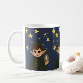 Cute Elf Watcher Starry Night Christmas Mug Koffiemok