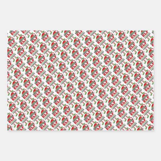 Cute ELF WATCHING met kerstcoördinatie Inpakpapier Vel (Voorkant)