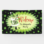 Cute Elf Welcome to Holiday Slumber Party Spandoek (Horizontaal)