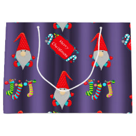 Cute Elves Blue Kerstmis Groot Cadeauzakje
