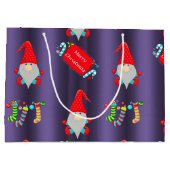 Cute Elves Blue Kerstmis Groot Cadeauzakje (Achterkant)