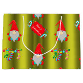Cute Elves Chartreuse Green Kerstmis Groot Cadeauzakje (Voorkant)