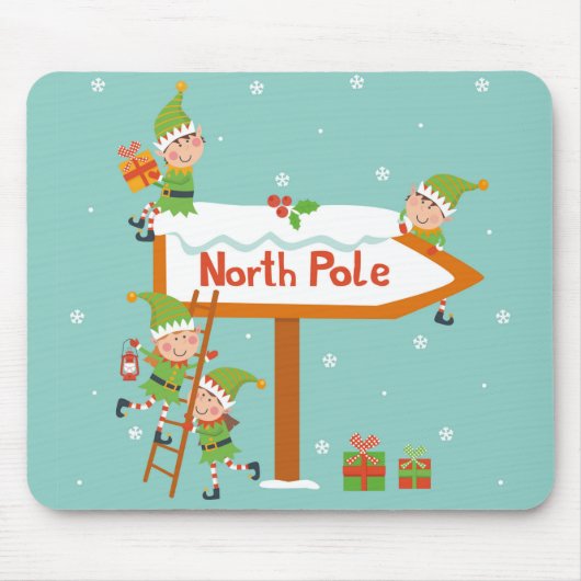 Cute Elves die naar de Noordpool gaat Muismat (Voorkant)