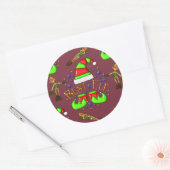 Cute Elves Kerstmis Ronde Sticker (Envelop)