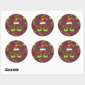 Cute Elves Kerstmis Ronde Sticker (Vel)