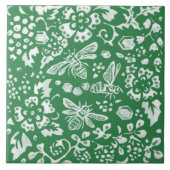 Cute Emerald Green Bee Beehive Floral Garden Tegeltje (Voorkant)