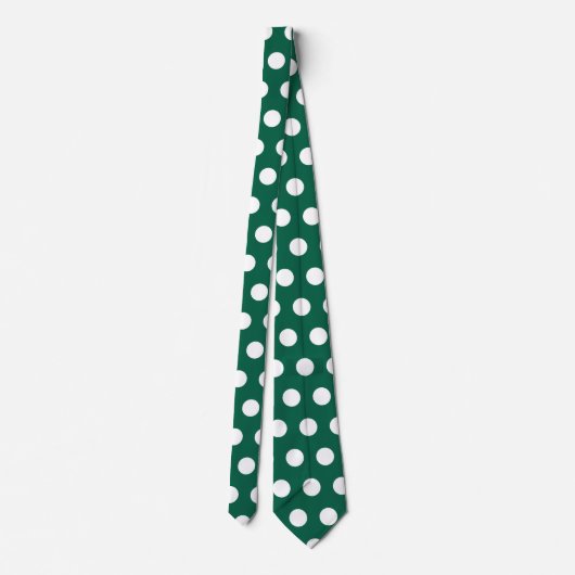 Cute emerald green en white large polka dots stropdas (Achterkant)