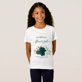Cute Emerald Green Roses Flower Girl Gift Wedding T-shirt (Voorkant volledig)