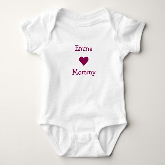 Cute Emma Hearts Mammie Love Personalize Name Romper (Voorkant)