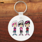 Cute Emo Punk Girls Sleutelhanger (Voorkant)